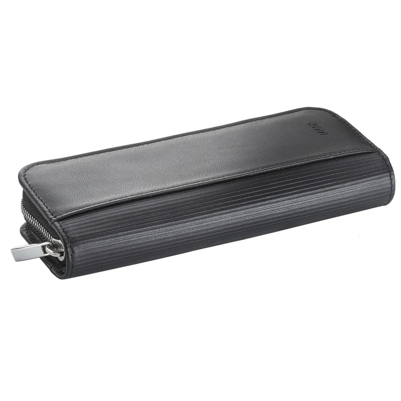 Lamy Zippered Leather Double Pen Case, Black