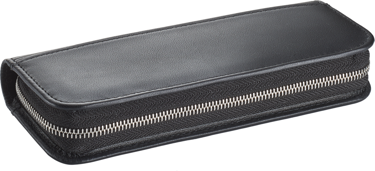 Lamy Zippered Leather Double Pen Case, Black
