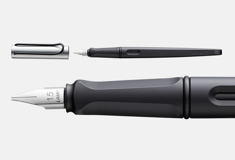 Lamy Joy Calligraphy Fountain Pen Gift Set Matte Chrome Cap