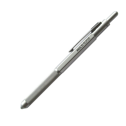 Ohto Multi Function 2+1 Knurled Pen - Metallic Gray