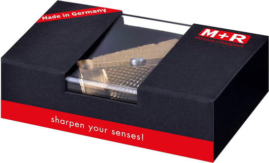 M+R CASTOR, brass sharpener, single, extra long tip, gift box