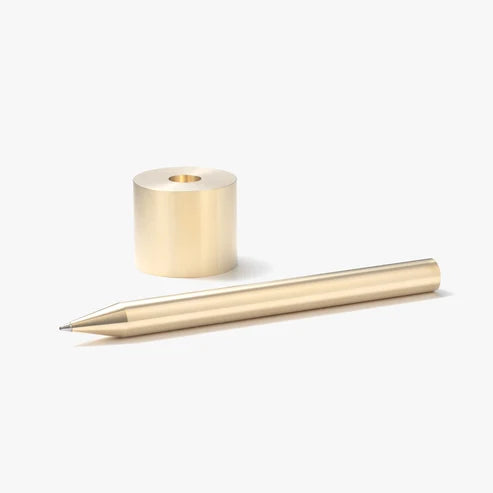 Kakimori Mass Ballpoint Pen w/stand Brass