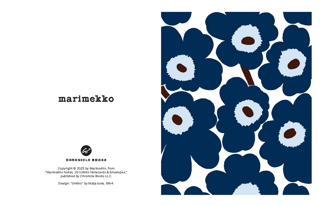 Marimekko Notes (Blue) 20 Unikko Notecards & Envelopes