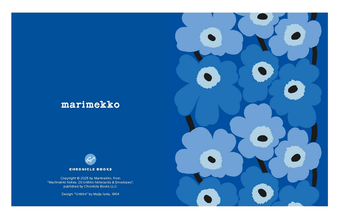 Marimekko Notes (Blue) 20 Unikko Notecards & Envelopes