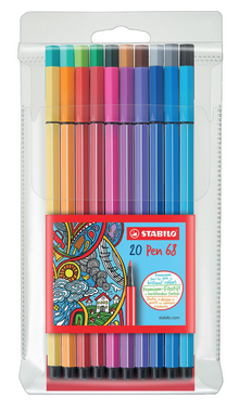 Stabilo Pen 68 Zebrui/Set of 20 Colours