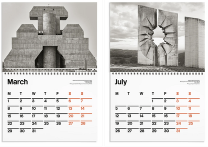 Blue Crow Media Brutalist Calendar 2027