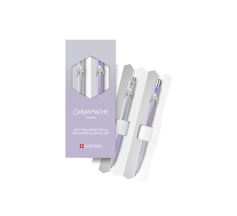 Caran D'Ache 849 Ballpoint/844 Mechanical Pencil 0.5 mm Set Lavender