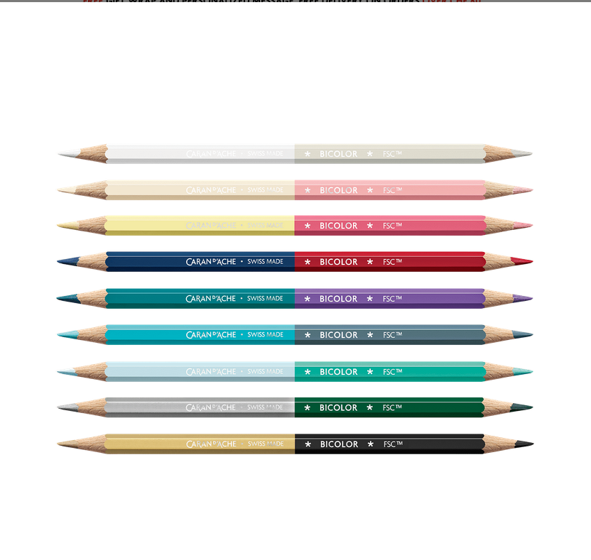 Caran D'Ache Special Edition Bicolor Set 9 Pencils Alpine Frost
