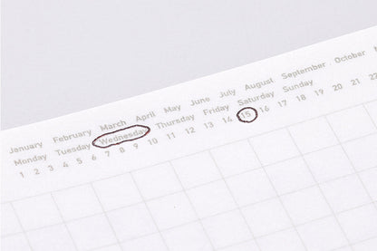 Stalogy 1/2 Year Notebook B6 Landscape Grid