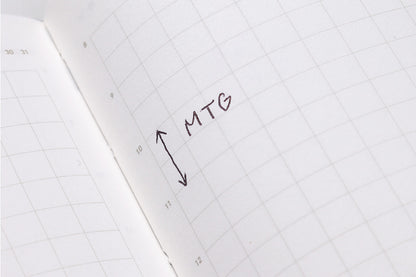 Stalogy 1/2 Year Notebook B6 Landscape Grid
