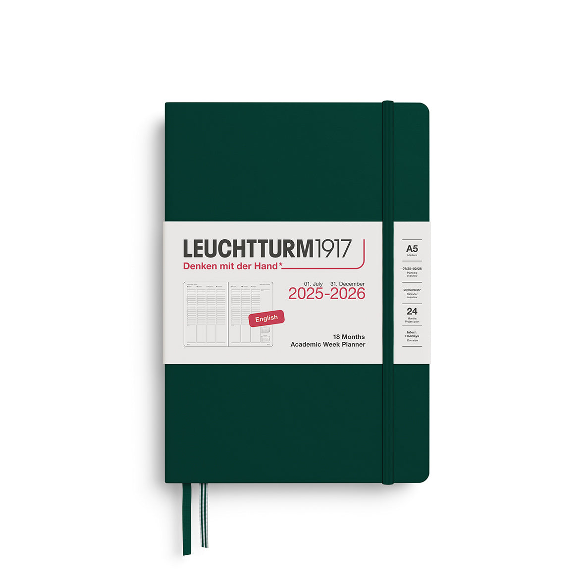 Leuchtturm 2025-2026 18M Week Planner A5 Hardcover