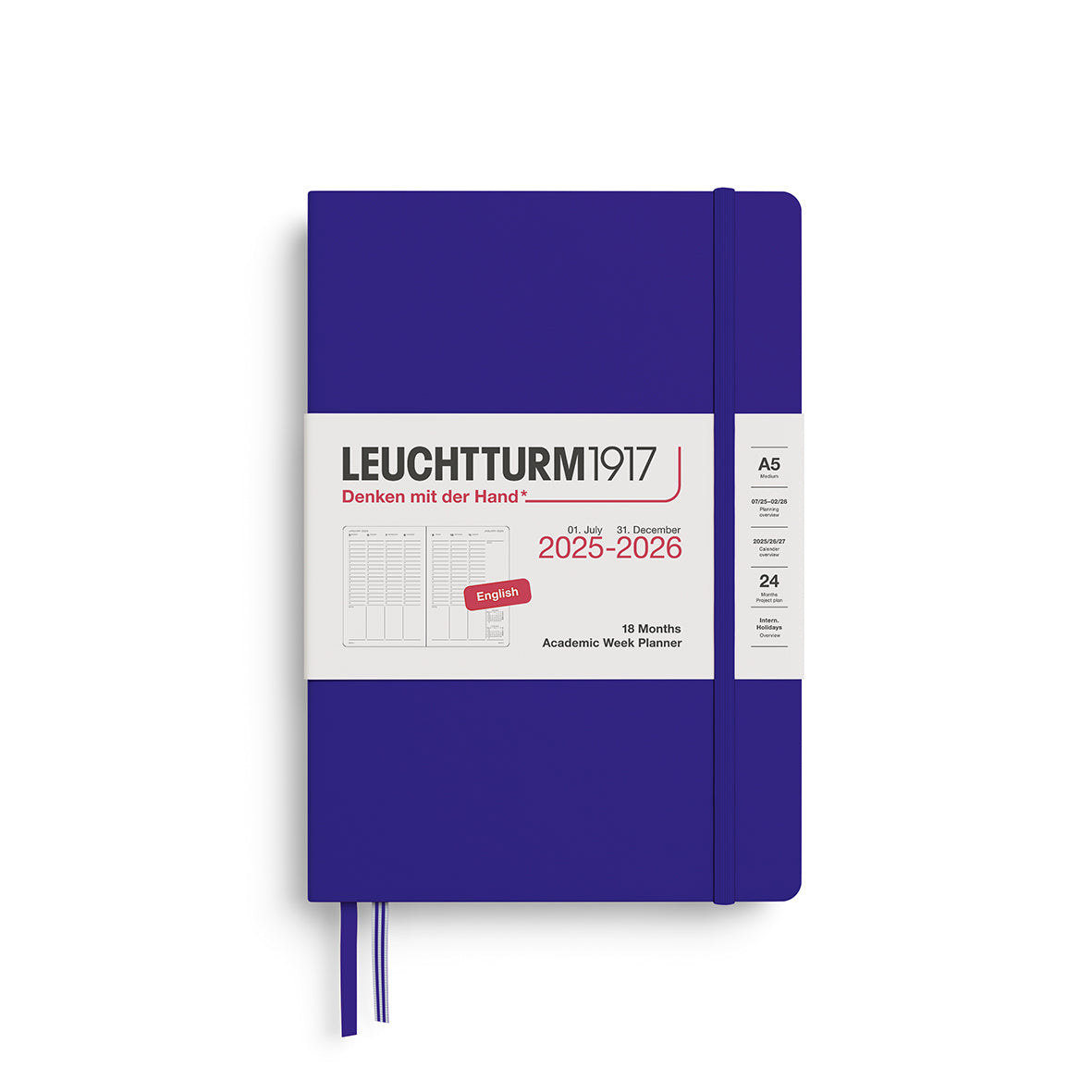 Leuchtturm 2025-2026 18M Week Planner A5 Hardcover