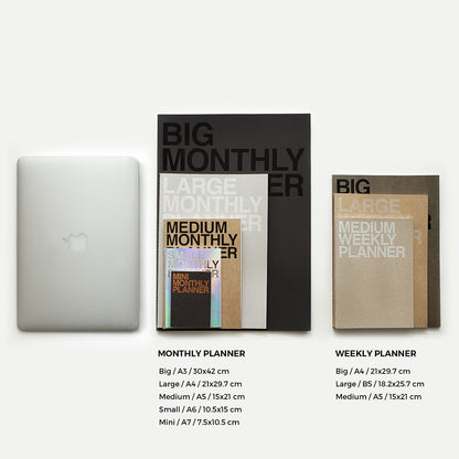 JStory Monthly Planner Large Kraft/Black