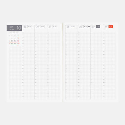 Hobonichi Techo 2027 Japanese Cousin Avec Books [A5 size/Daily 6-month x 2 book set/Jan start/Mon start]