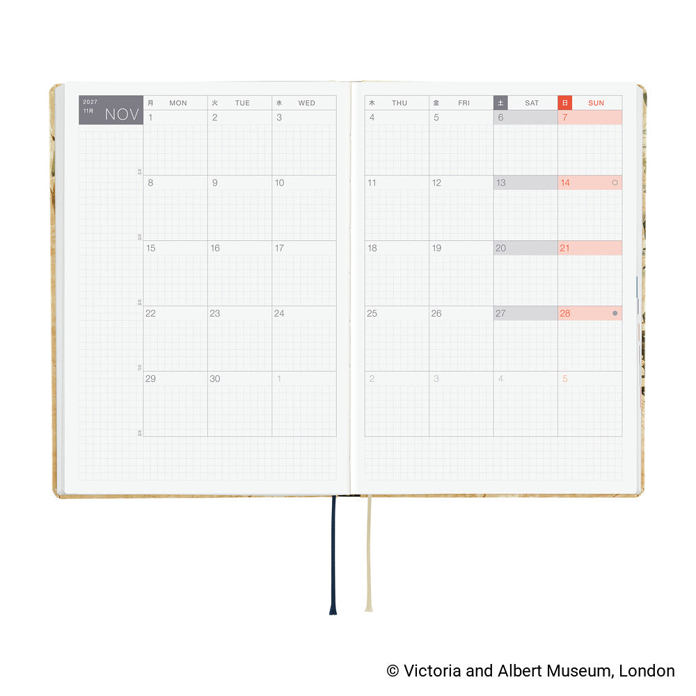 Hobonichi 2027 Planner HON A5 English V&A Series: Vine