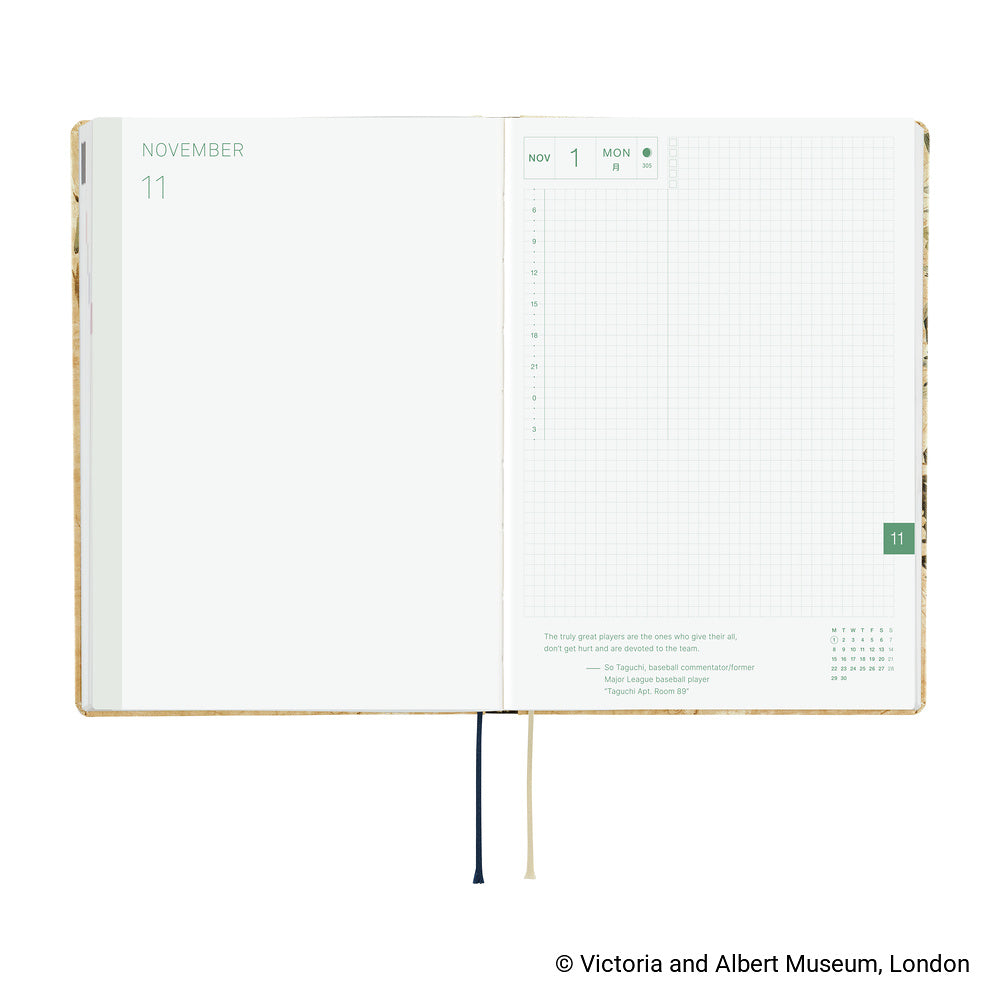 Hobonichi 2027 Planner HON A5 English V&A Series: Vine