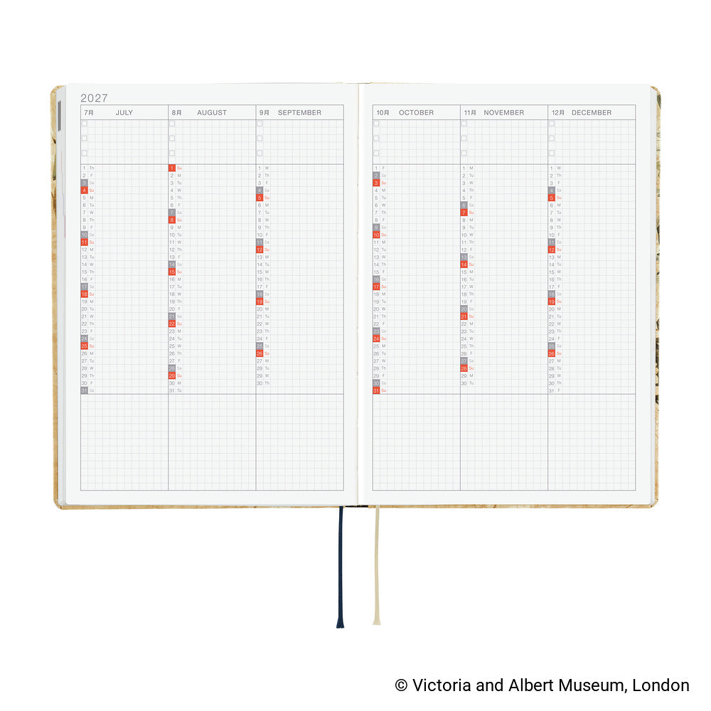 Hobonichi 2027 Planner HON A5 English V&A Series: Vine