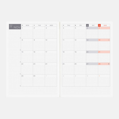 Hobonichi Techo 2027 English Cousin Book [A5 size/Daily/Jan start/Mon start]