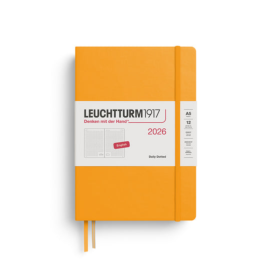 Leuchtturm 2026 12M Daily Planner Dotted Hardcover Medium A5