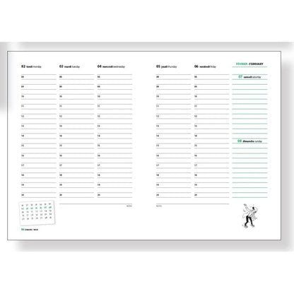 Tintin 2026 Notebook  Calendar A5 15x21cm