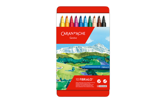 Caran D'Ache FIBRALO Water-Soluble Fibre pens, box of 10