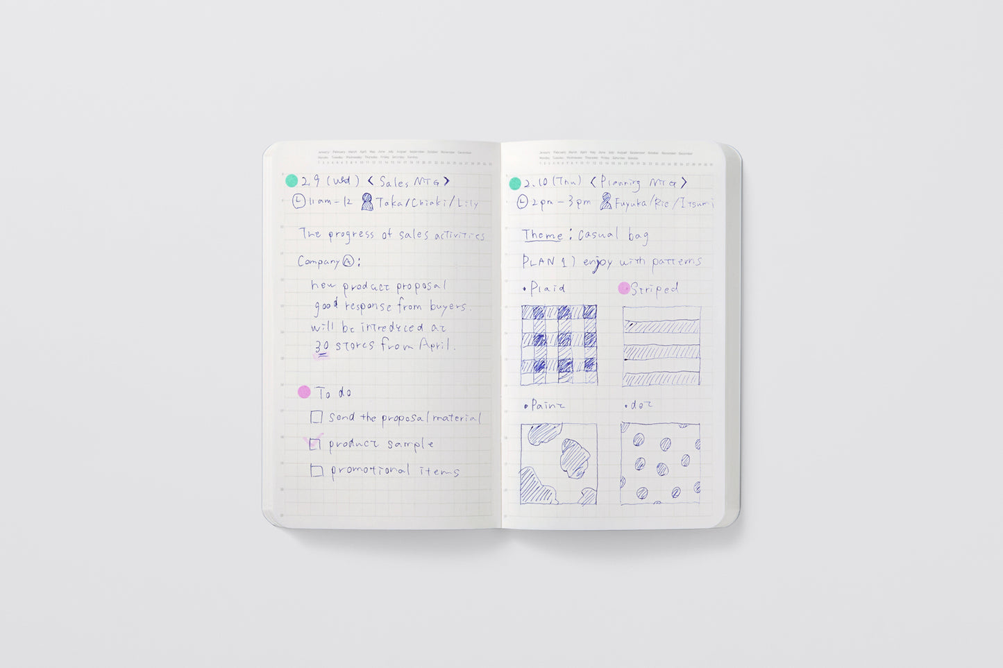 Stalogy 1/2 Year Notebook A6 Slim Black Grid