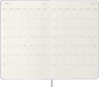 Moleskine 2026  Daily Notebook /Planner Lilac 13x21cm