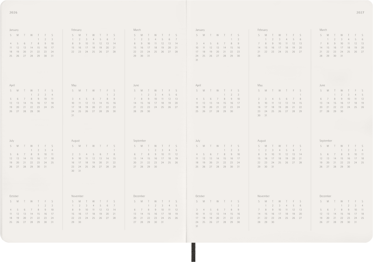 Moleskine 2026 15 Months Weekly Vertical Notebook/Planner Soft Cover Black B5