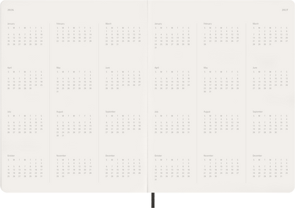 Moleskine 2026 15 Months Weekly Vertical Notebook/Planner Soft Cover Black B5