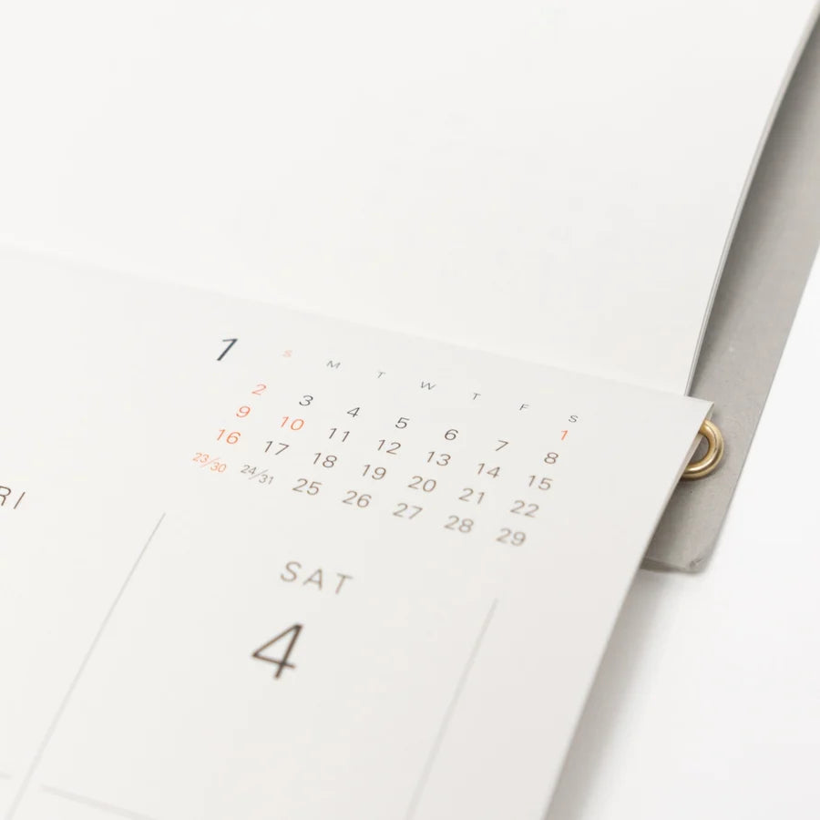 Midori MD Wall Calendar/ w Brass Hanger 2027
