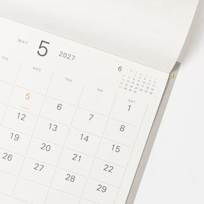 Midori MD Wall Calendar/ w Brass Hanger 2027