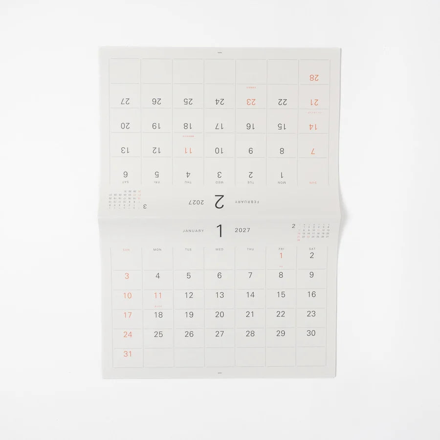 Midori MD Wall Calendar/ w Brass Hanger 2027