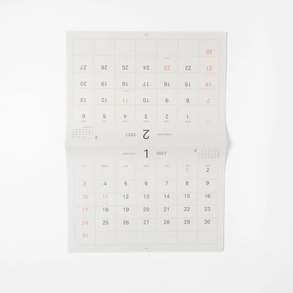 Midori MD Wall Calendar/ w Brass Hanger  Refill 2027