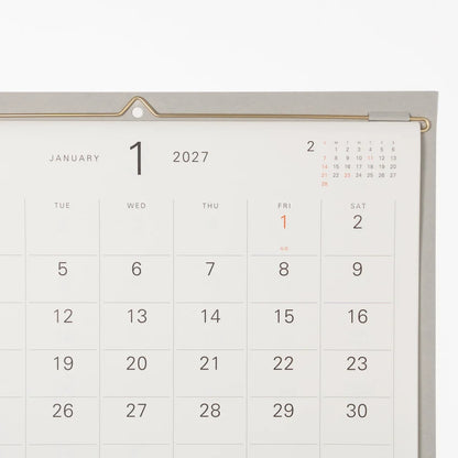 Midori MD Wall Calendar/ w Brass Hanger 2027