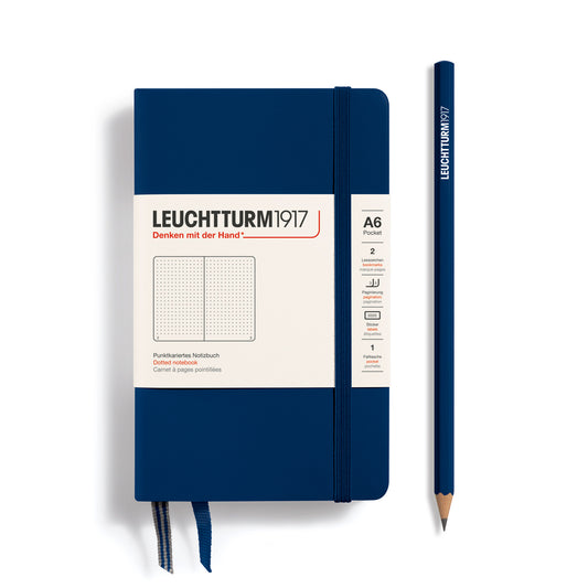 Leuchtturm Notebook Pocket A6 Hardcover Navy Dot Grid
