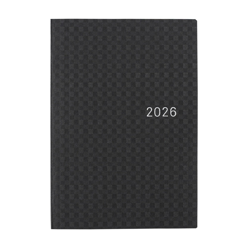 Hobonichi 2026 Planner HON A6 English Paper Series: Black Gingham