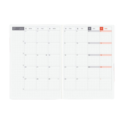 Hobonichi 2026 Planner HON A6 English Paper Series: Black Gingham