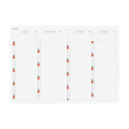Hobonichi 2026 Planner HON A6 English Paper Series: Black Gingham