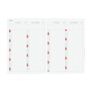 Hobonichi 2026 Planner HON A6 English Paper Series: Black Gingham
