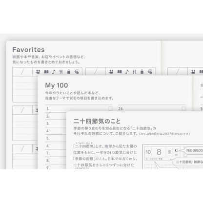 Hobonichi Techo 2027 Japanese Original Avec Books [A6 size/Daily 6-month x 2 book set/Jan start/Mon start]