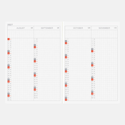 Hobonichi Techo 2027 English Original Book [A6 size/Daily/Jan start/Mon start]
