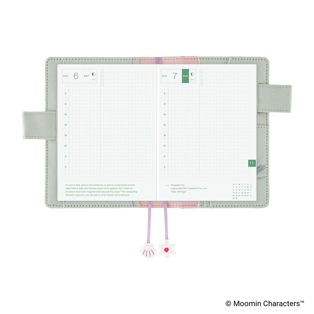 Hobonichi Cover A6 Moomin: My Yard (Pale Mint)