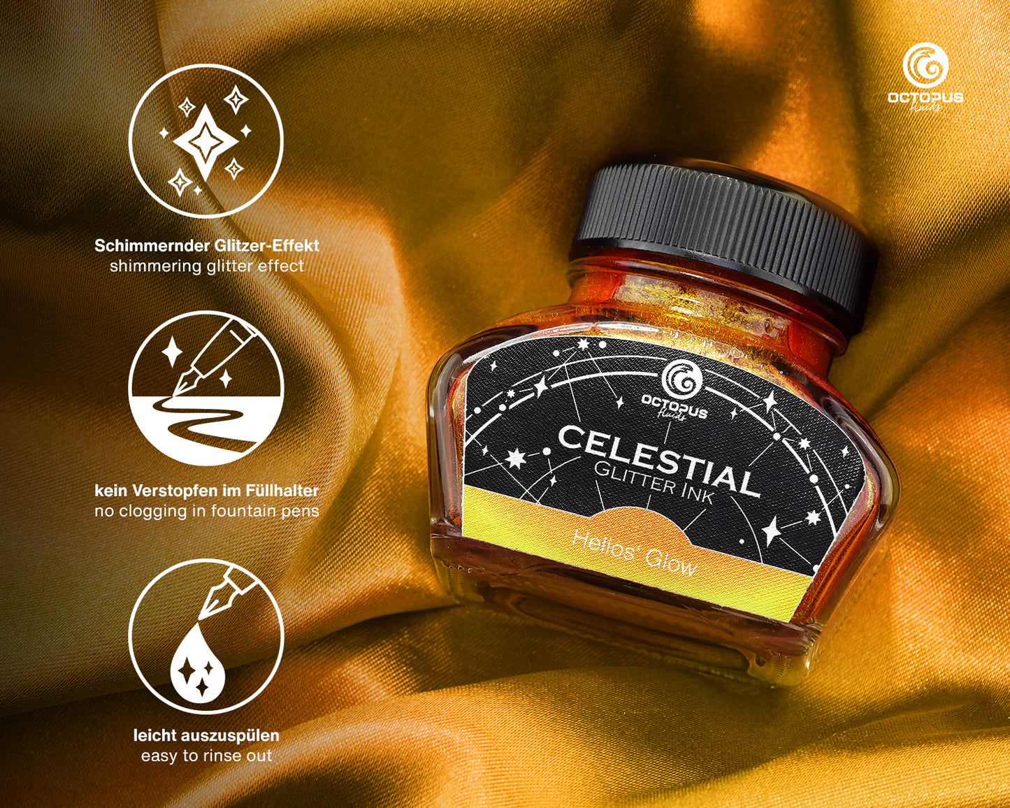Octopus Ink Celestial Glitter 30ml Bottle