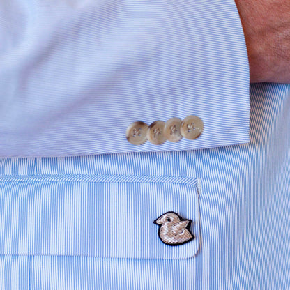 Macon&Lesquoy Hand-Embroidered Brooch