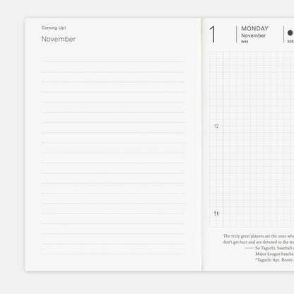 Hobonichi Techo 2027 English Planner Book [A6 size/Daily/Jan start/Mon start]