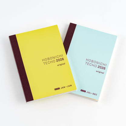 Hobonichi Techo 2026 Japanese Original Avec Books [A6 size/Daily 6-month x 2 book set/Jan start/Mon start]
