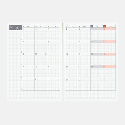 Hobonichi Techo 2026 English Cousin Book [A5 size/Daily/Jan start/Mon start]
