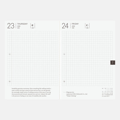Hobonichi Techo 2026 English Planner Book [A6 size/Daily/Jan start/Mon start]
