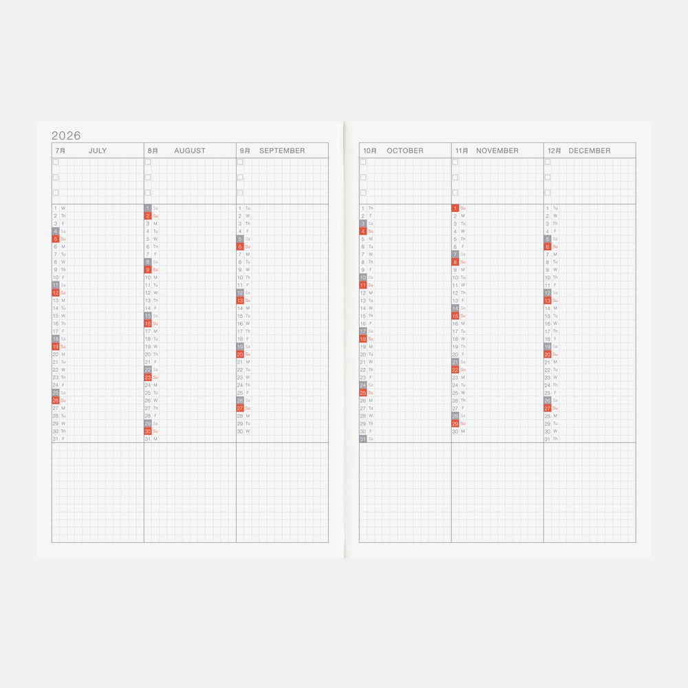 Hobonichi Techo 2026 English Cousin Book [A5 size/Daily/Jan start/Mon start]