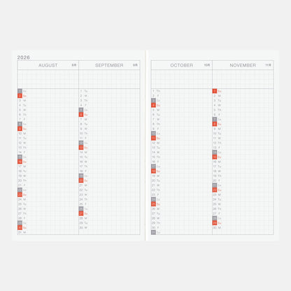 Hobonichi Techo 2026 English A6 Original Book [Jan start/Mon start]